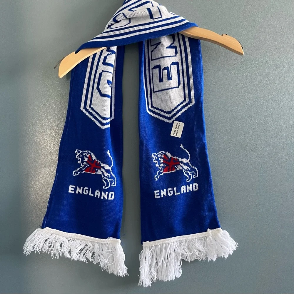 England Red White & Blue Fringe Scarf